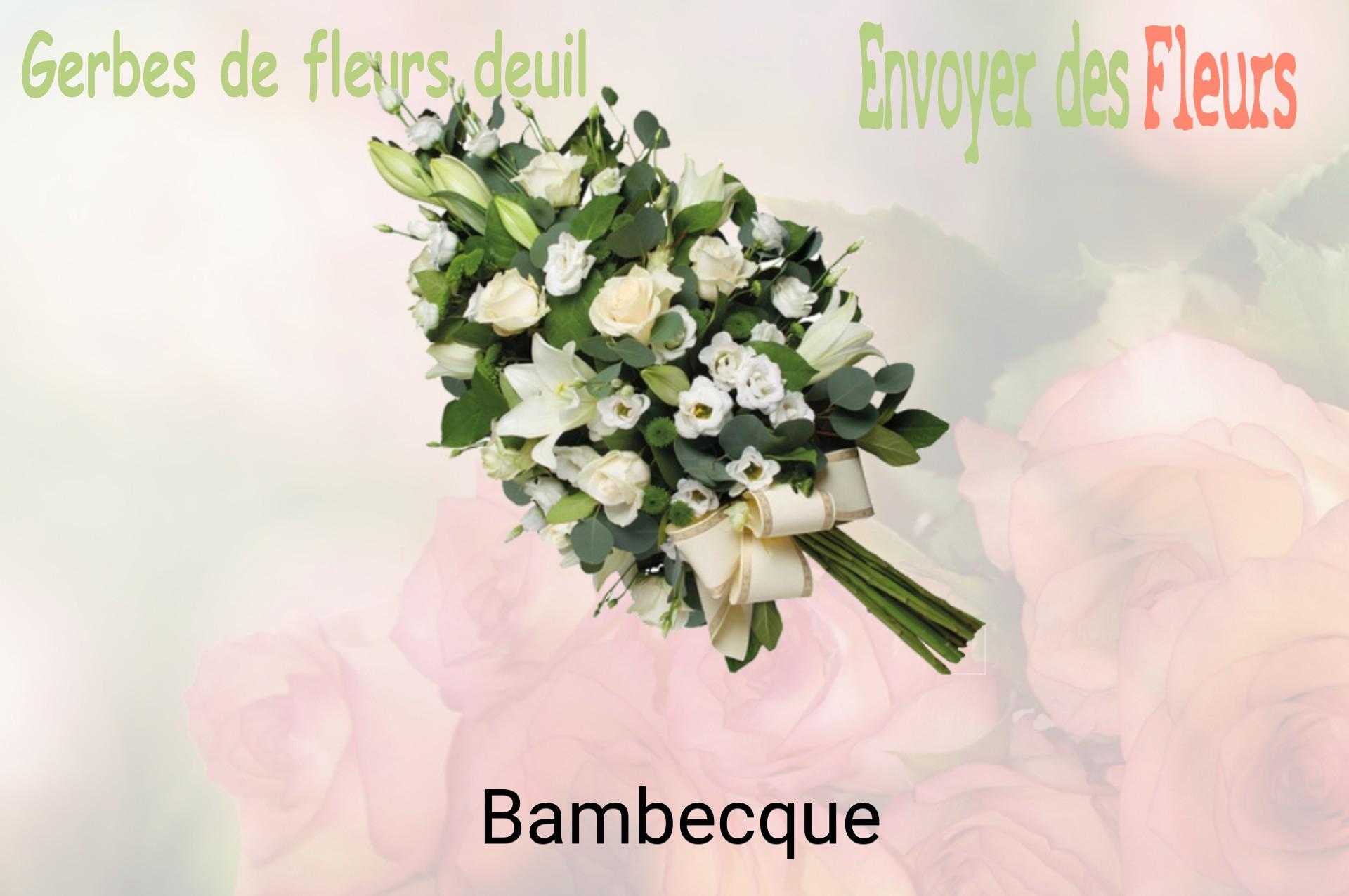 Gerbe de fleurs de deuil livrée à Bambecque